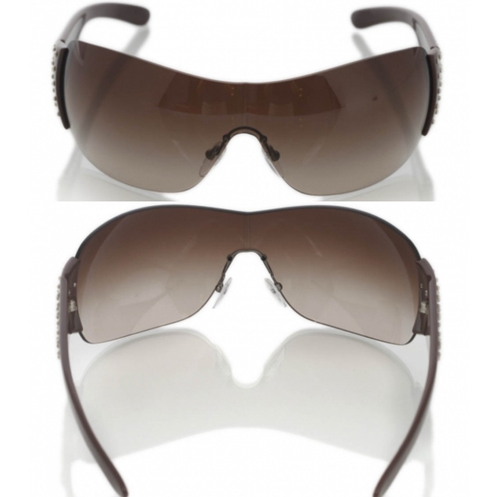 PRADA SPR 29L Brown Studded Oversized Sunglasses 120mm w/Case - Picture 12 of 16
